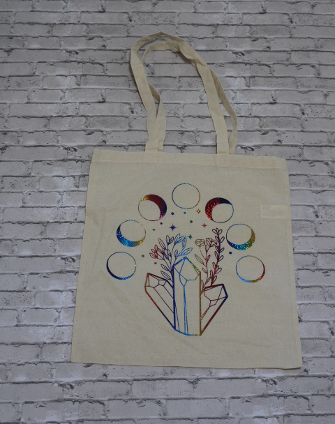 Rainbow crystal tote bag