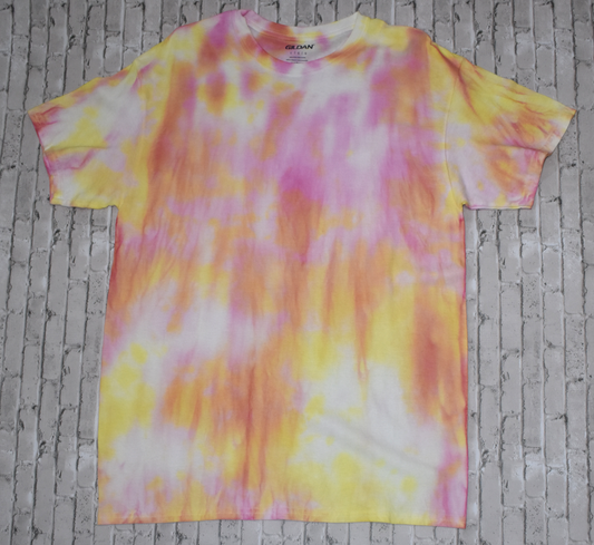 Orange pink sherbet short sleeve size Large